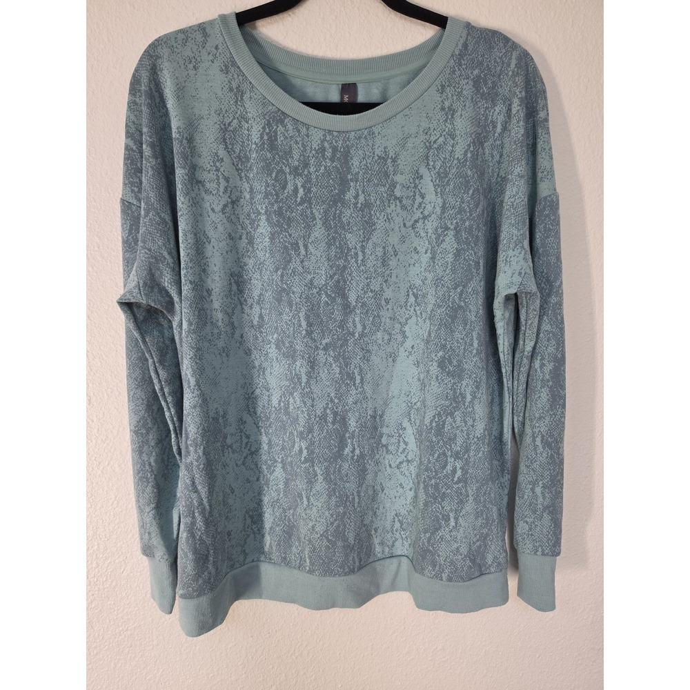Mondetta Women's Blue Sweatshirt Size L Long Sleeve Pullover Athleisure Top